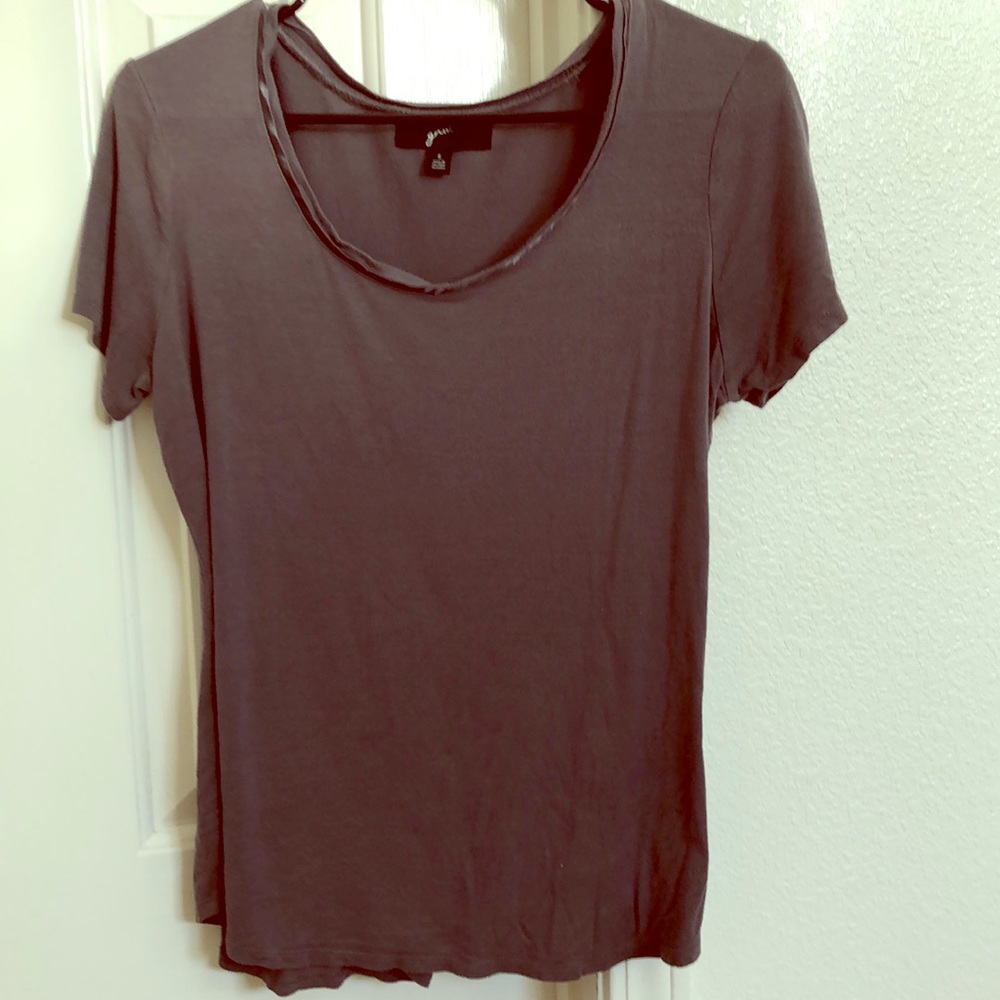 GNW Charcoal Grey Crew Neck Loose Fit Blouse Small